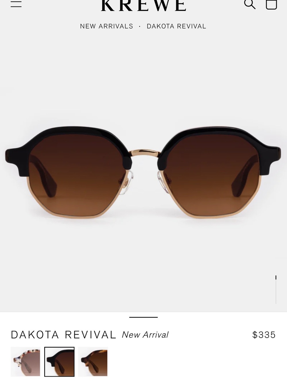 Krewe Hexagon Frame Sunglasses with Amber Lenses - Picture 2 of 6